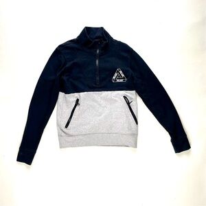 PALACE black and Gray Zip-Up Sweater
